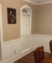 Raised panel wainscoting in living room