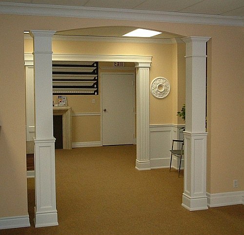 Two half panelled square columns for inside your home