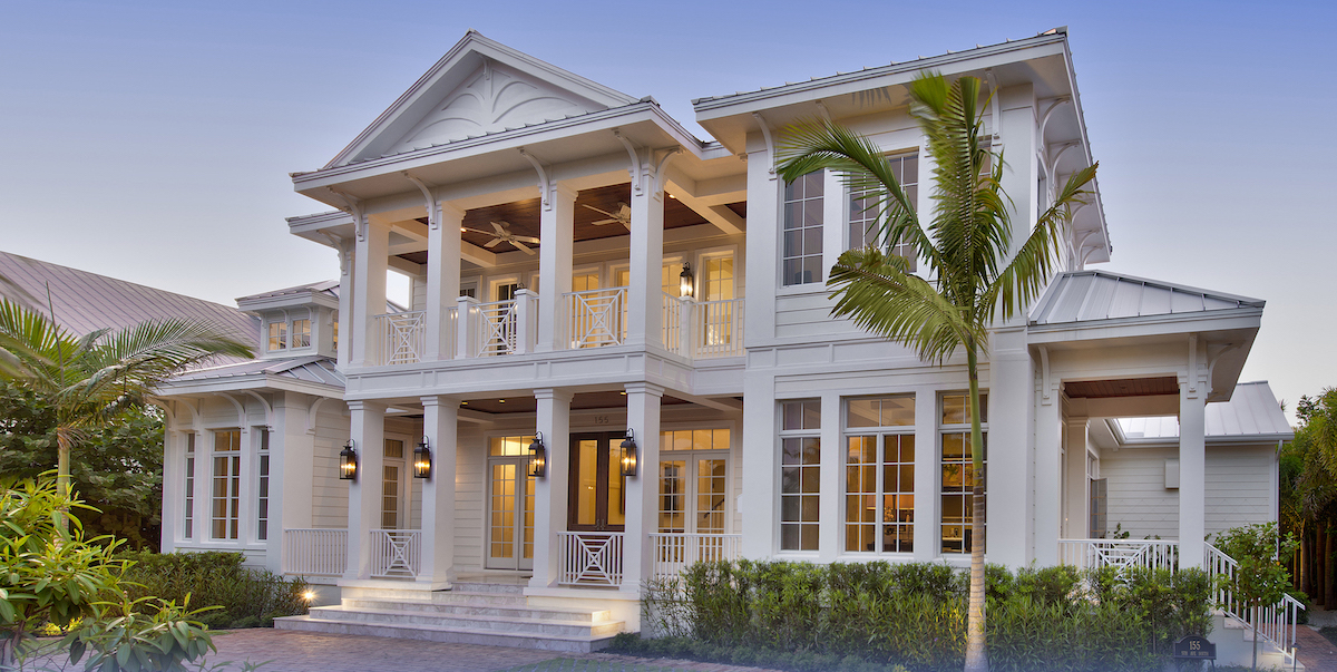 PVC column wraps for outside porch on home in Clearwater, Florida
